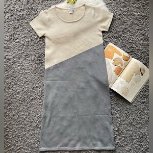 Joan & David Two-Tone Merino Wool Blend Dress